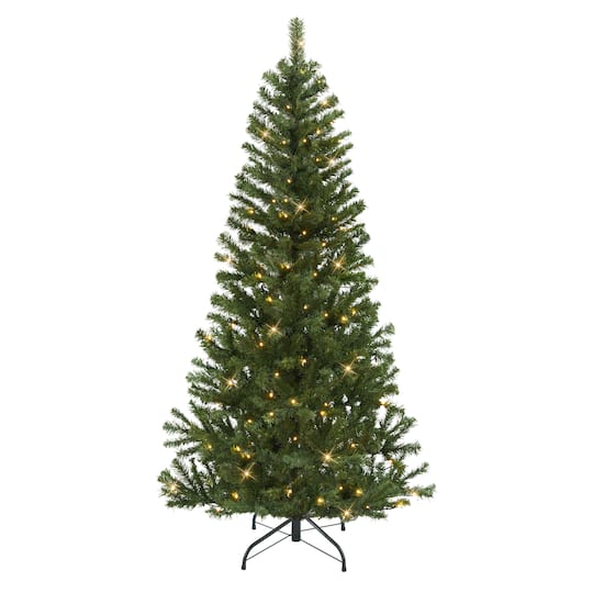 6ft. Pre-Lit Canadian Spruce Artificial Christmas Tree, Warm White LED Lights